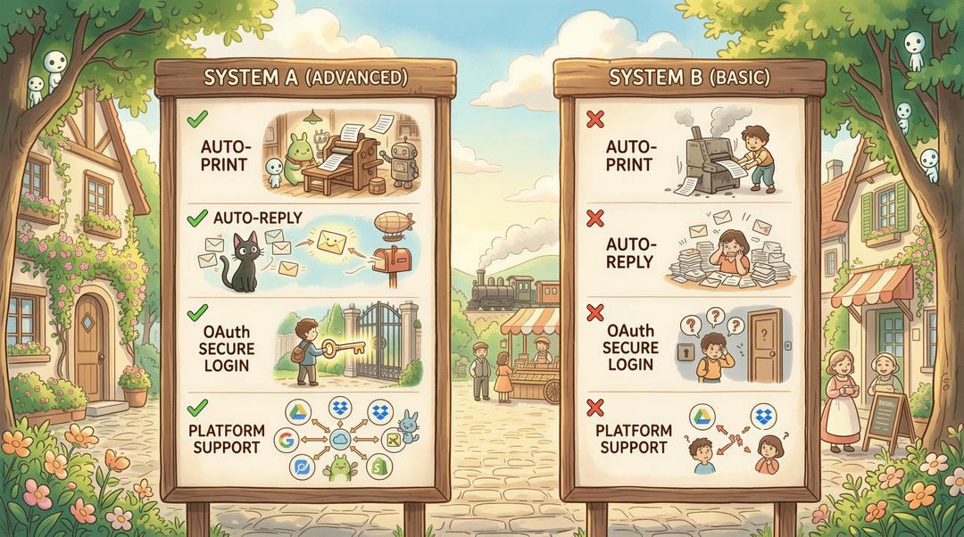 Feature comparison visual