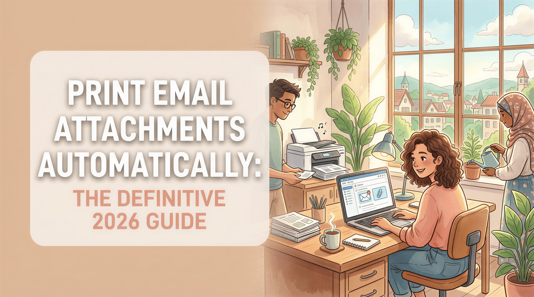 Definitive 2026 guide to auto-printing email attachments with a Studio Ghibli vibe