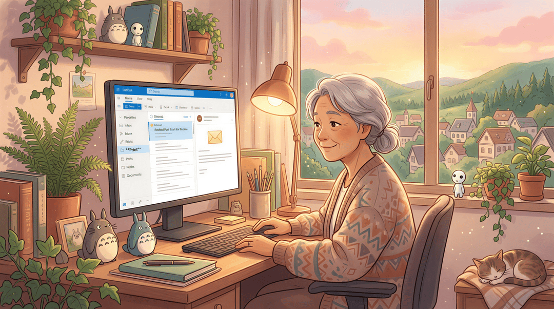 Outlook folder method for auto-printing emails