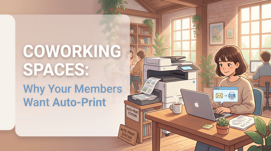 Coworking spaces auto-print solution banner