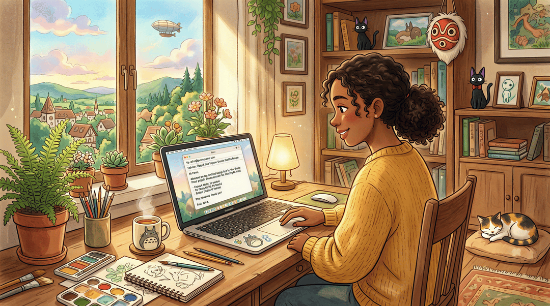 Create the Print Email Account setup scene