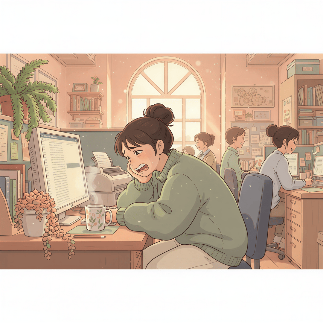 Frustrated office worker facing missing batch print feature in New Outlook