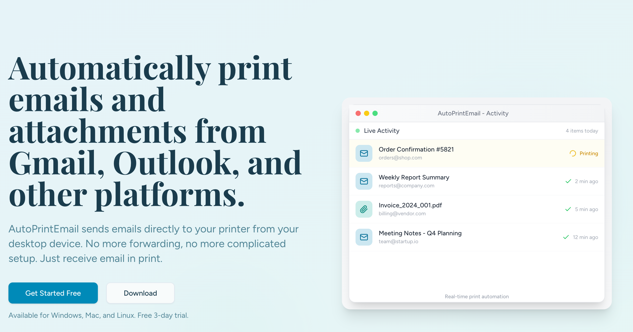 AutoPrintEmail preview
